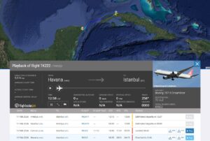 THY'nin Havana'dan dönüş seferi, akaryakıt ikmali amacıyla Cancun duraklamalı yapıldı. (10 Şubat 2026)
