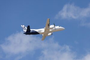 Saab 340, hibrit motorla deneme uçuşunda.