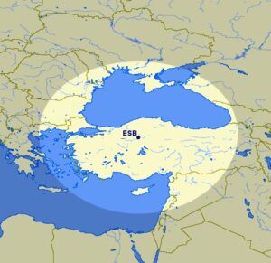 Ankara merkezli 800 km menzil